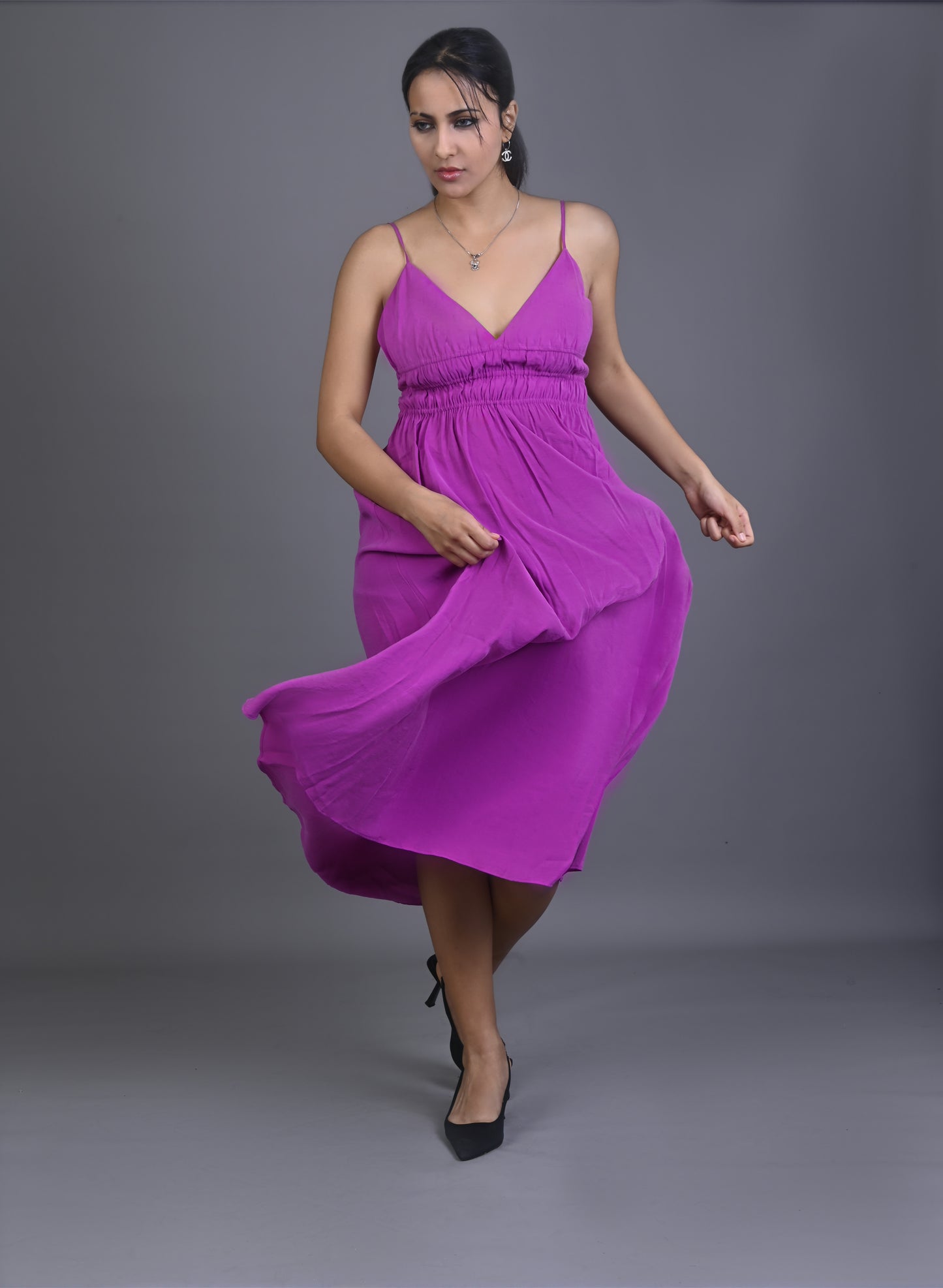 Robe longue à bretelles