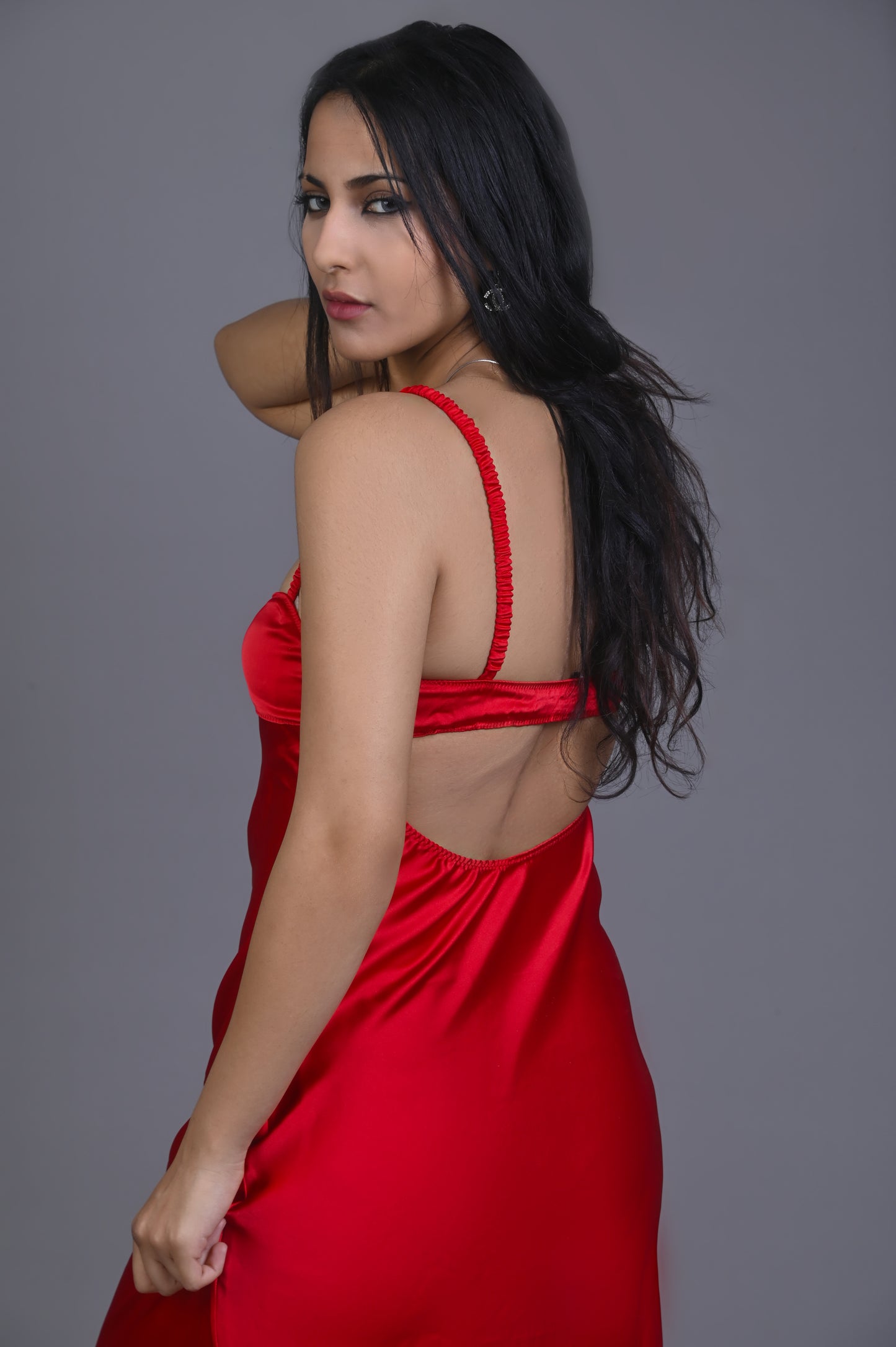 Robe  Satinée Rouge