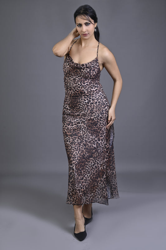 Robe longue imprimé léopard