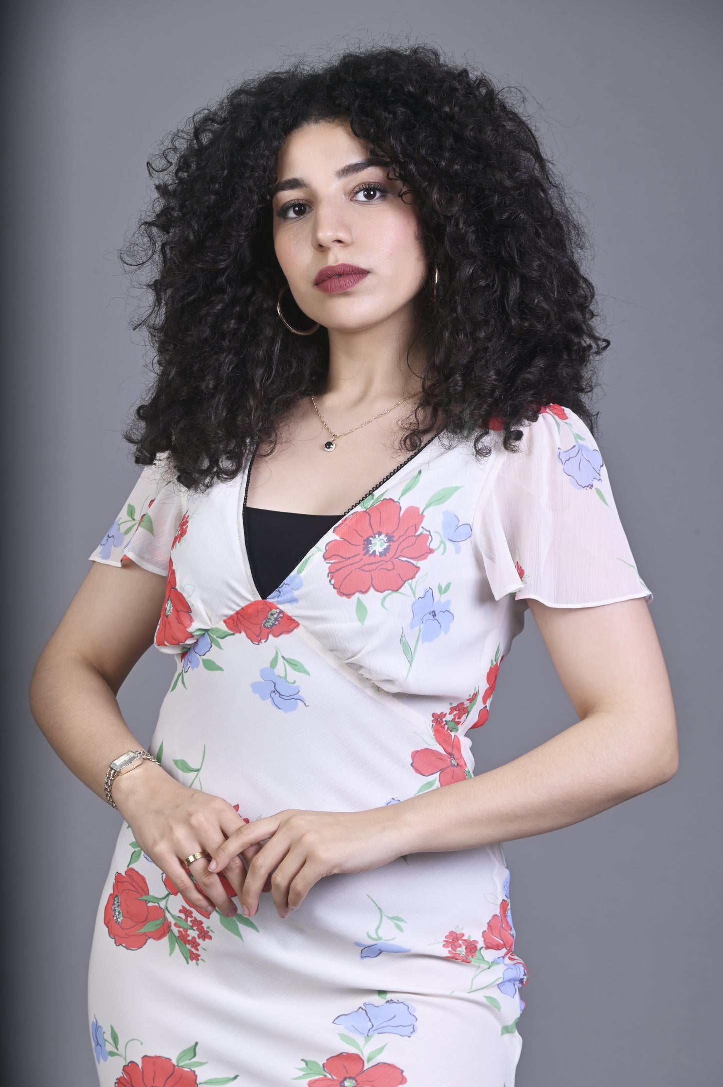 Robe longue à fleurs