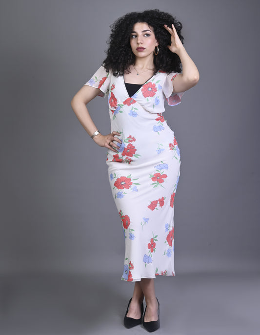 Robe longue à fleurs