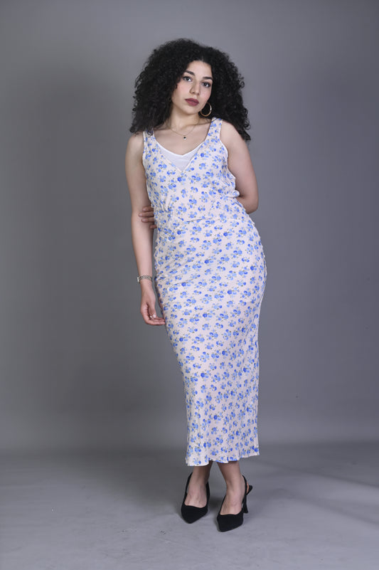 robe longue à imprimé fleuri